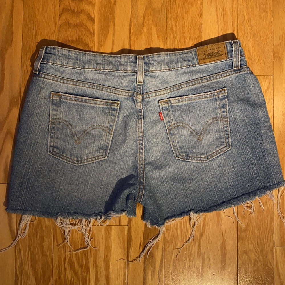 Levi’s 515 Light Wash Cutoff High Waisted Shorts size 14 - Picture 3 of 12